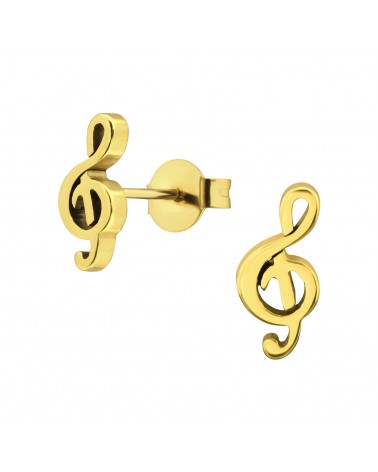 Náušnice husľový kľúč zlaté