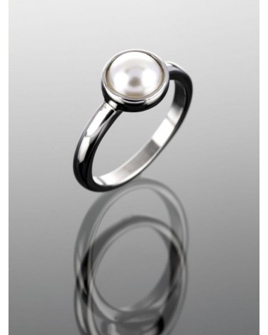 Prsten ocelový s perličkou