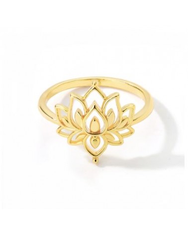 Strieborný prsteň zlatý Lotus