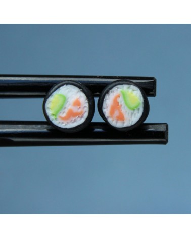 Náušnice pecky Fimo - sushi