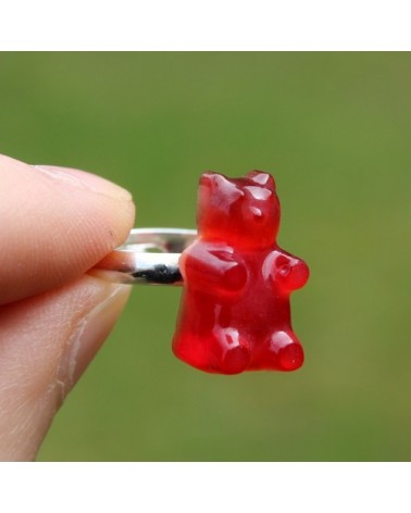 Prsten fimo - gumový medvídek