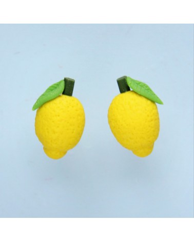 Náušnice pecky Fimo - citróny